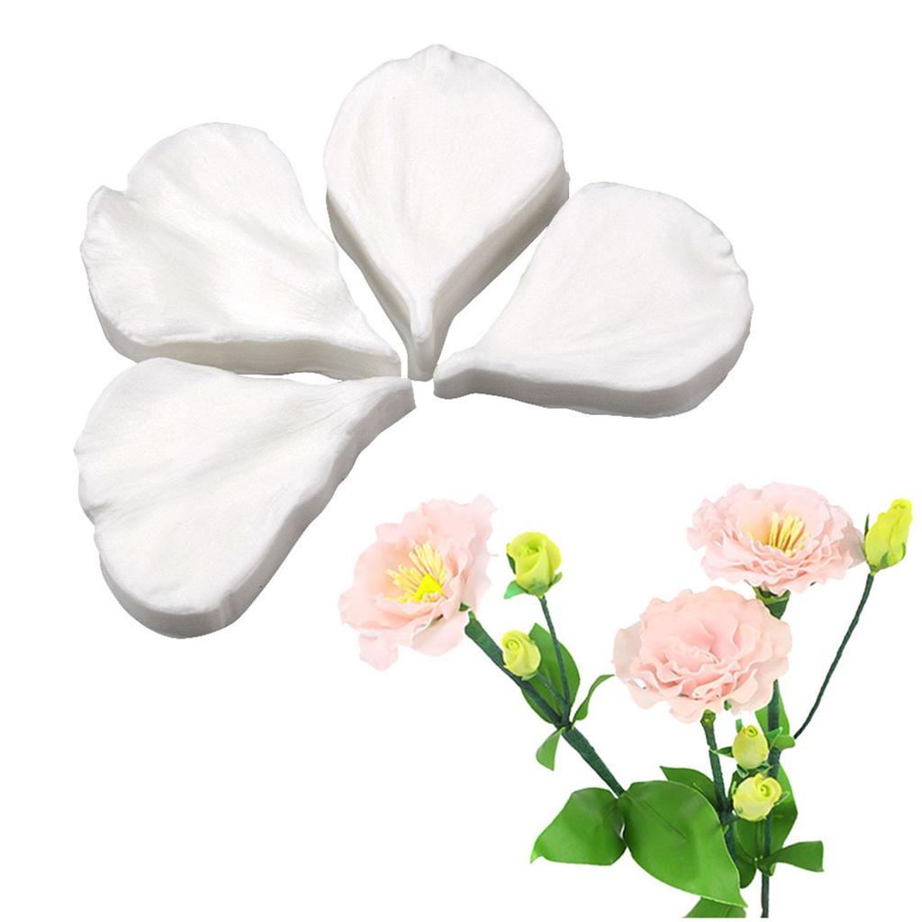 Set mit 4 Fondantformen, Kuchendekorationswerkzeug, Schokoladenformen, Süßigkeitenform, Ballonblumen-Blütenblatt-förmiges Silikonmaterial