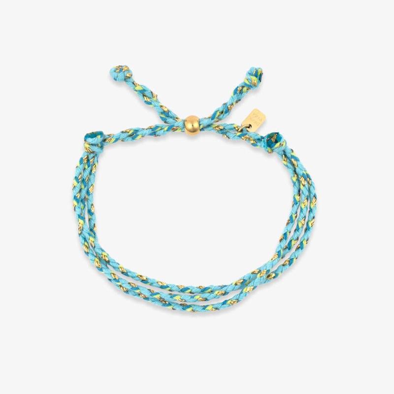 New Design Fashion Stainless Steel 18K Gold Plated Colorful Braided Rope String Bracelet
