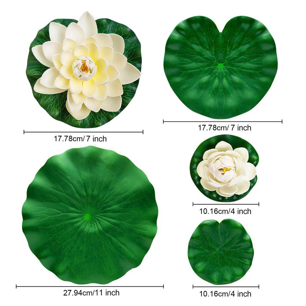 Fake Lily Pads for Ponds Pond Decor Lily Pads Realistic Artificial Lotus Lily Pads for Garden Pond Decor Faux Blooms for Patio