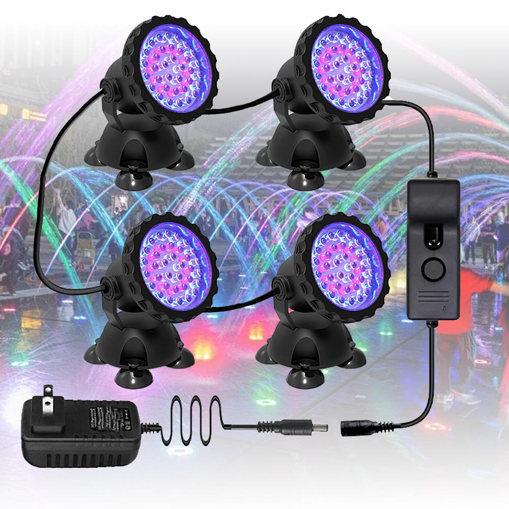 

36LEDs RGB Underwater Spotlight 12V IP68 Waterproof Fountain Fish Tank Swimming Pool Pond Aquarium Garden Lamp United States