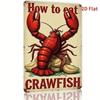 Retro Lobster Tin Sign Vintage Seafood Restaurant Bar Wall Art