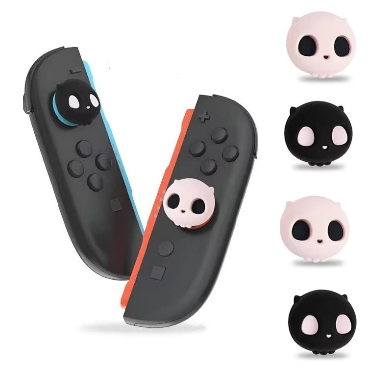 4pcs Cute Soft Silicone Joystick Caps Thumb Grips Cover for Switch 2 Joy Con Controller Protection Video Game Accessories