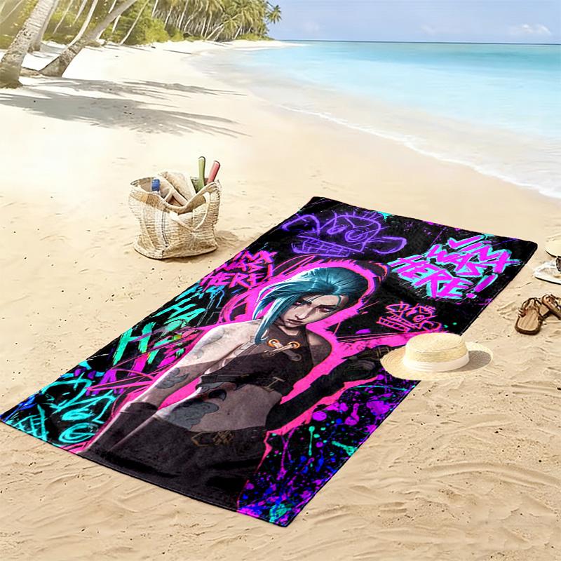Jinx Print Beach Towel, Large Soft Quick Dry Towel for Beach Camping Swimming