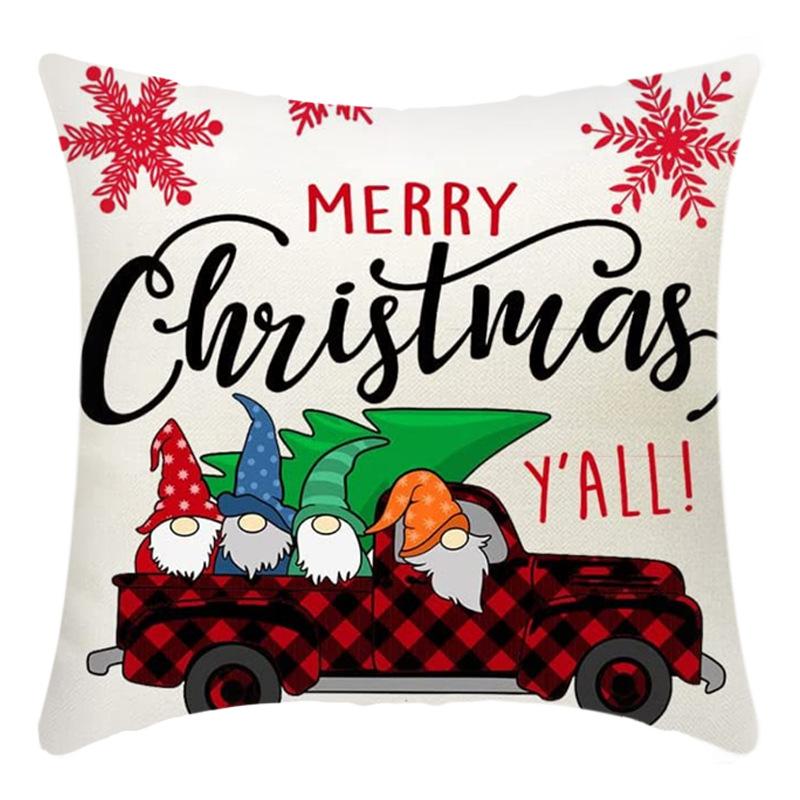 Christmas Throw Pillowcase Home Nordic Holiday Decoration Linen Super Soft Short Plush Sofa Pillowcase
