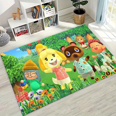 Gra Animal Crossing Wild World Kreskówkowy Dywan do Sypialni Salonu Kanapy Domowego Wycieraczka Dekoracja, Duży Dziecięcy Antypoślizgowy Dywanik Podłogowy do Zabawy