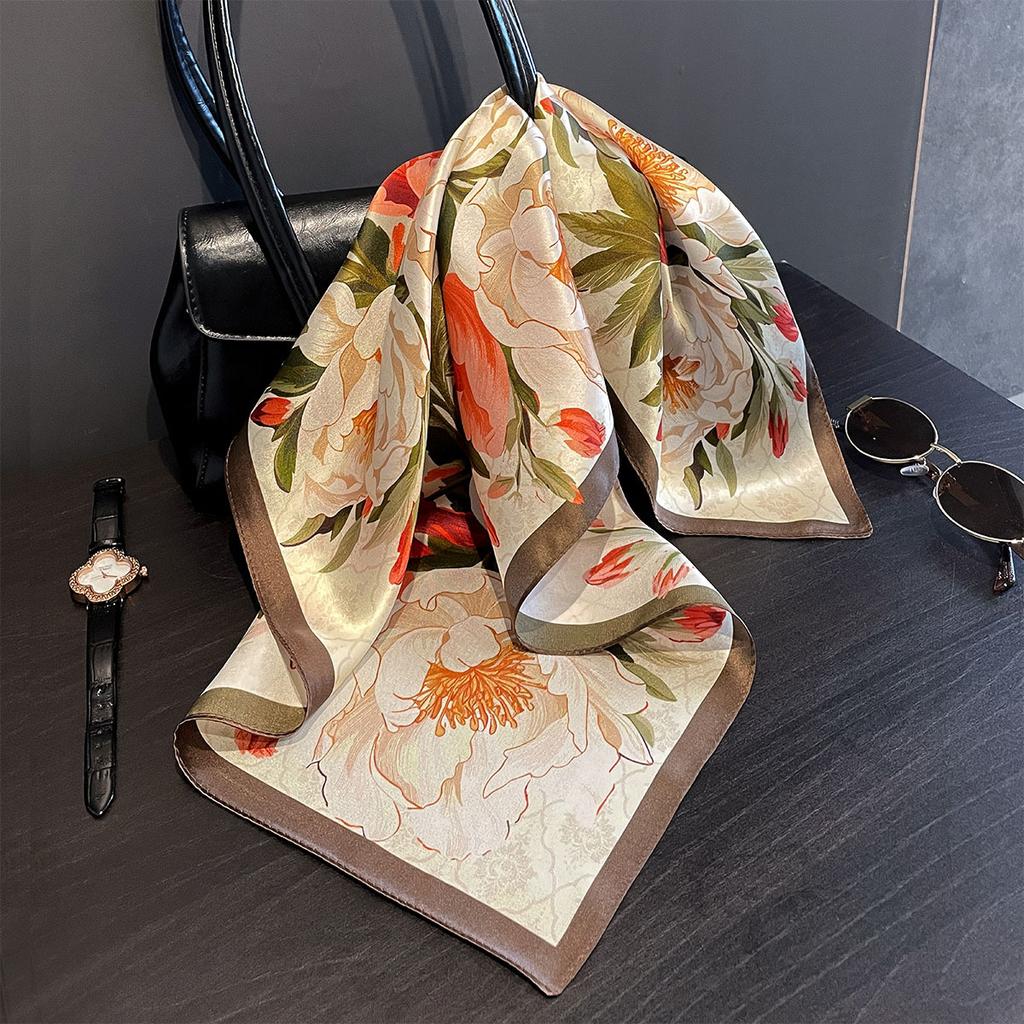 Sciarpa alla Moda 100% Seta Naturale Sciarpe e Coprispalle da Donna Foulard Sciarpe Pashmina Sciarpa Femminile Hijab Bandana