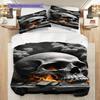 Skull Fire Set Bedding 1 Duvet Cover 2 Pillowcase Without Core Christmas Birthday Gift Duvet Cover And Pillowcase Soft And Comfortable
