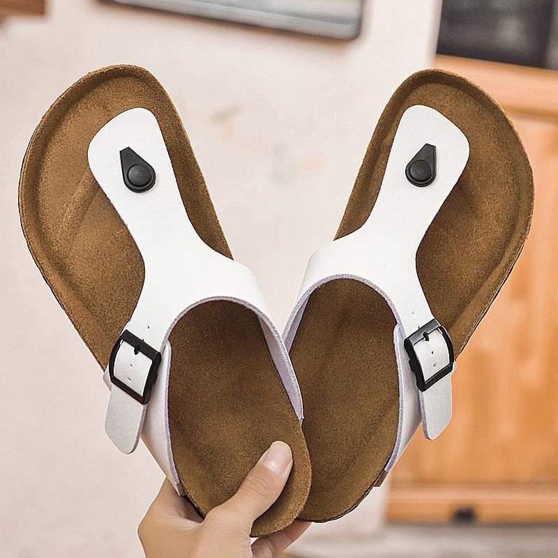 Fashion New Fashionable Men Flip-top Beach Shoes European American One-foot Lightweight Anti-slip Brand Beach Shoes 38-46 Men Slippers