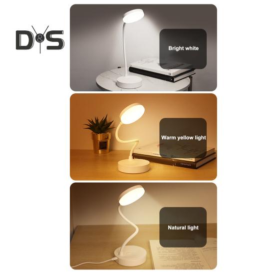 LEDowa Lampka Nocna 3 Poziomy Ściemniania Bez Migotania Ochrona Oczu USB Ładowana Bateryjnie Przenośna Dotykowa Lampka Stołowa