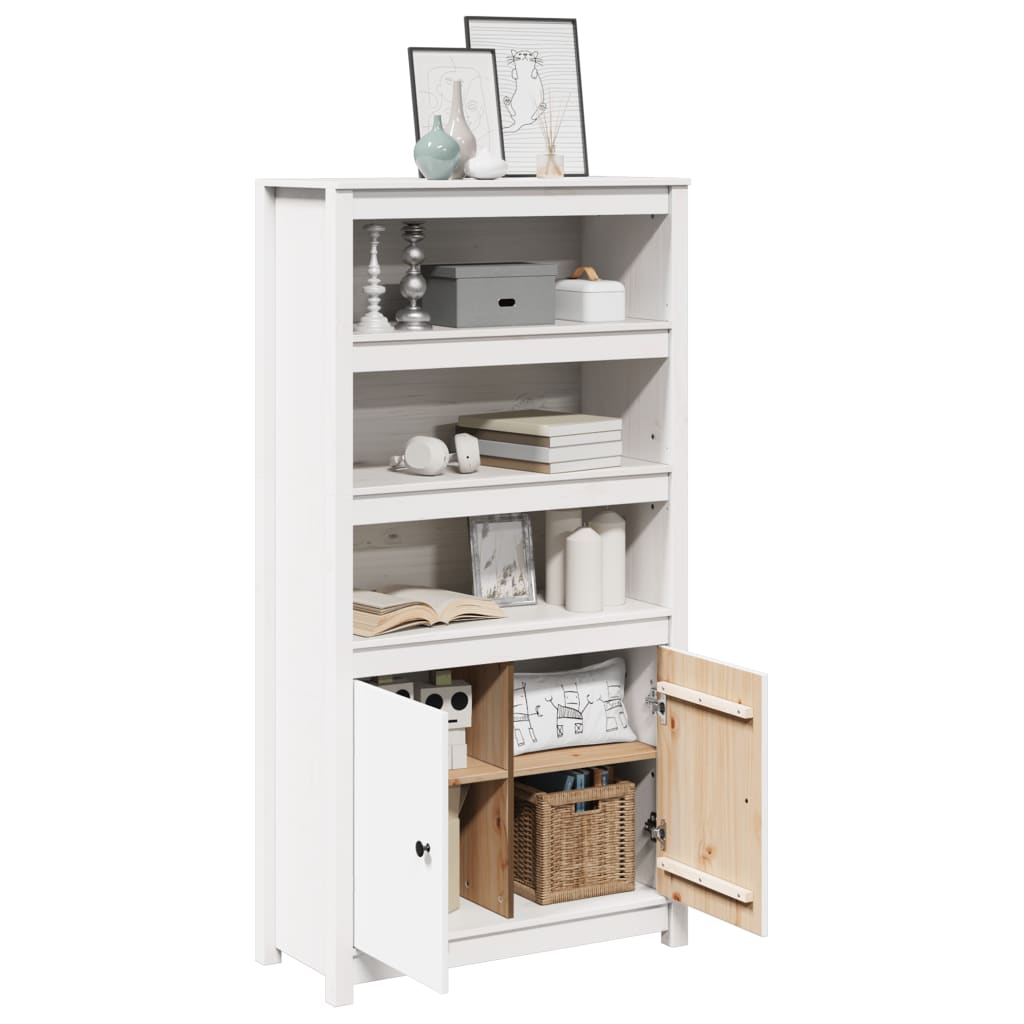 Vidaxl Cabinet, White, 80X35X154 Cm, Solid Pine Wood