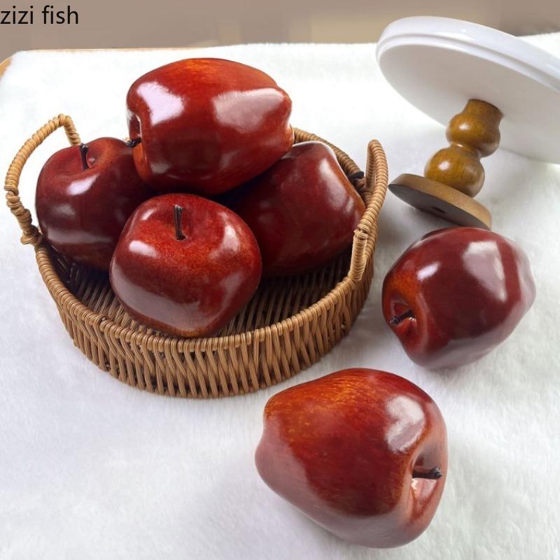Simulated Red Delicious Fake Apple Model Red Apple Ornament Artificial Fruits Shooting Props Simulated Apples Aesthetic Decor