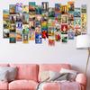 TRAMIN 50 PCS Vintage Travel Decor Posters, Retro Popular Cities Photo Collage Kit, World Travel Wall Art Prints, Trendy City Landscape Aesthetic