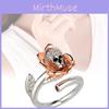 Elegant Zircon Inlaid Copper Ring Trendy Lightning And Meteor Design For Men And Women