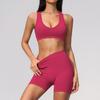 Damen Sommer Stoßdämpfender Yoga & Lauf Anzug mit Schönem Rücken Design 7655