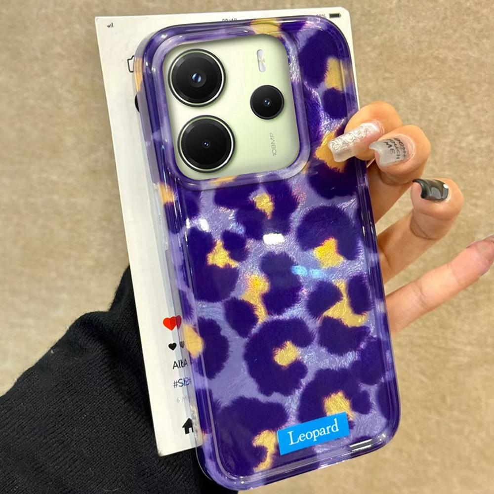 Retro Gradient purple Leopard Phone Case for Xiaomi Redmi Note 14 13 12 11 11S 10 10S Pro 9C 13C 14C A5 A3 A4 A3X 9C A1 A2 Cover