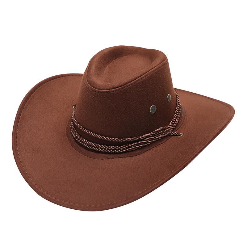 Hot-selling American Western Cowboy Hat, Suede Outdoor Visor, Men's Riding Hat, Big-brimmed Cowboy Hat