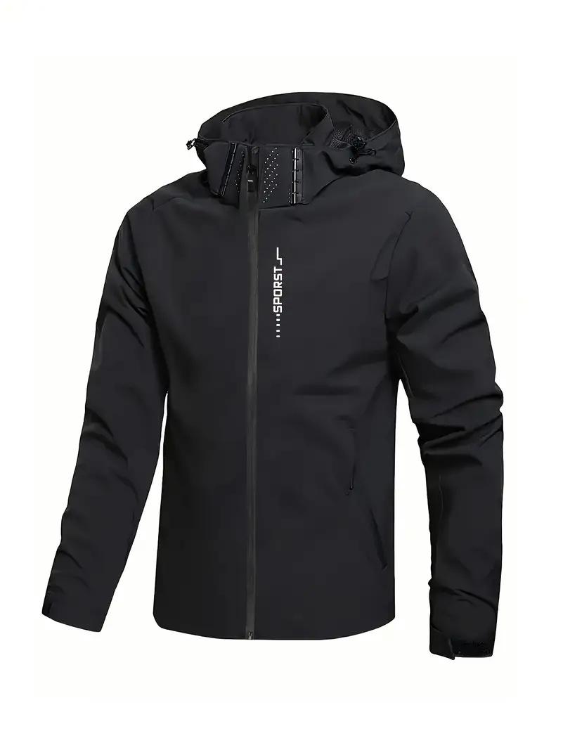 

American Style Hooded Windbreaker: Unisex Solid Color, Casual Loose Fit for Autumn & Winter. M чорний