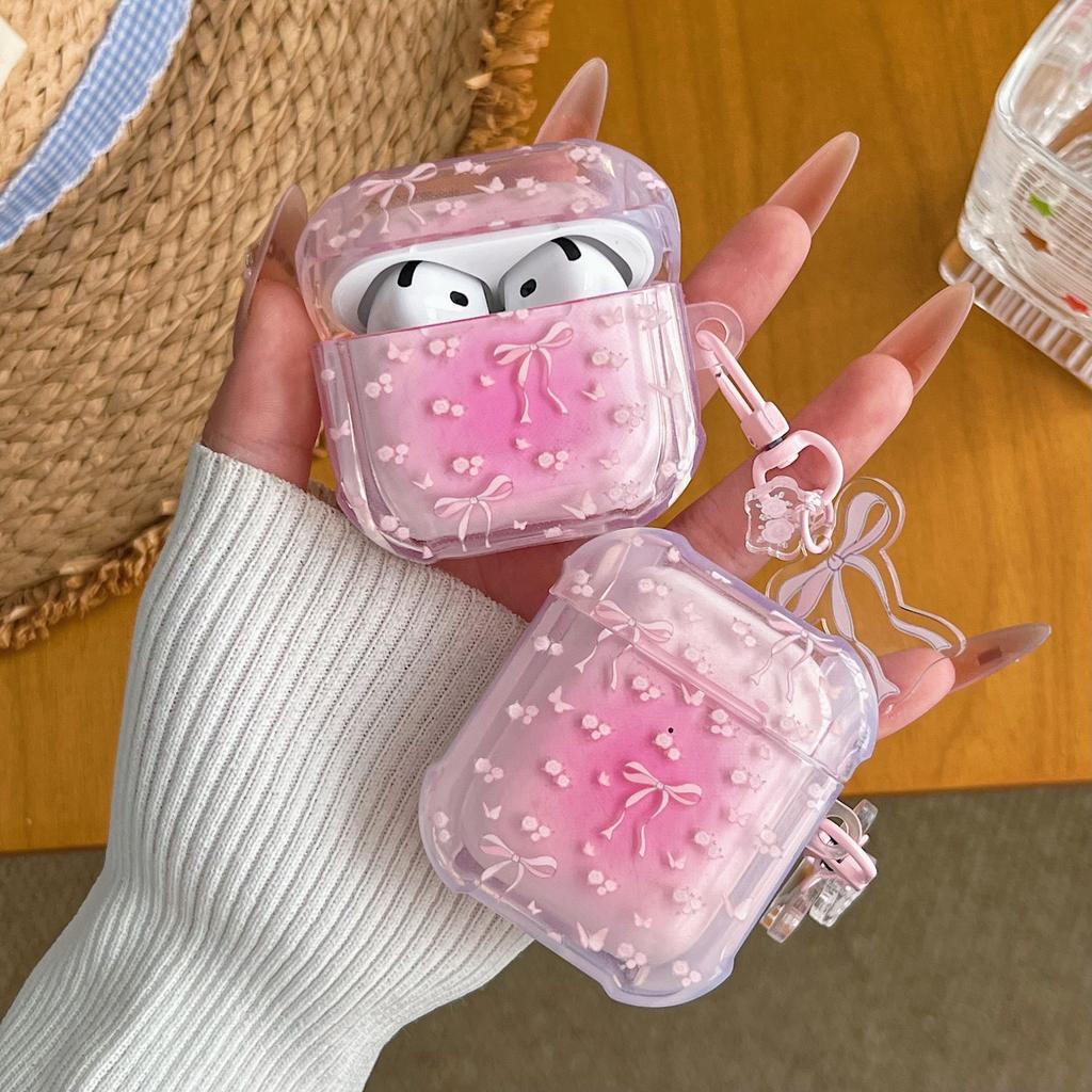 ins style girl pink bow AirPods1/1 earphone case is suitable for Apple 1st generation pro1 earphone case.