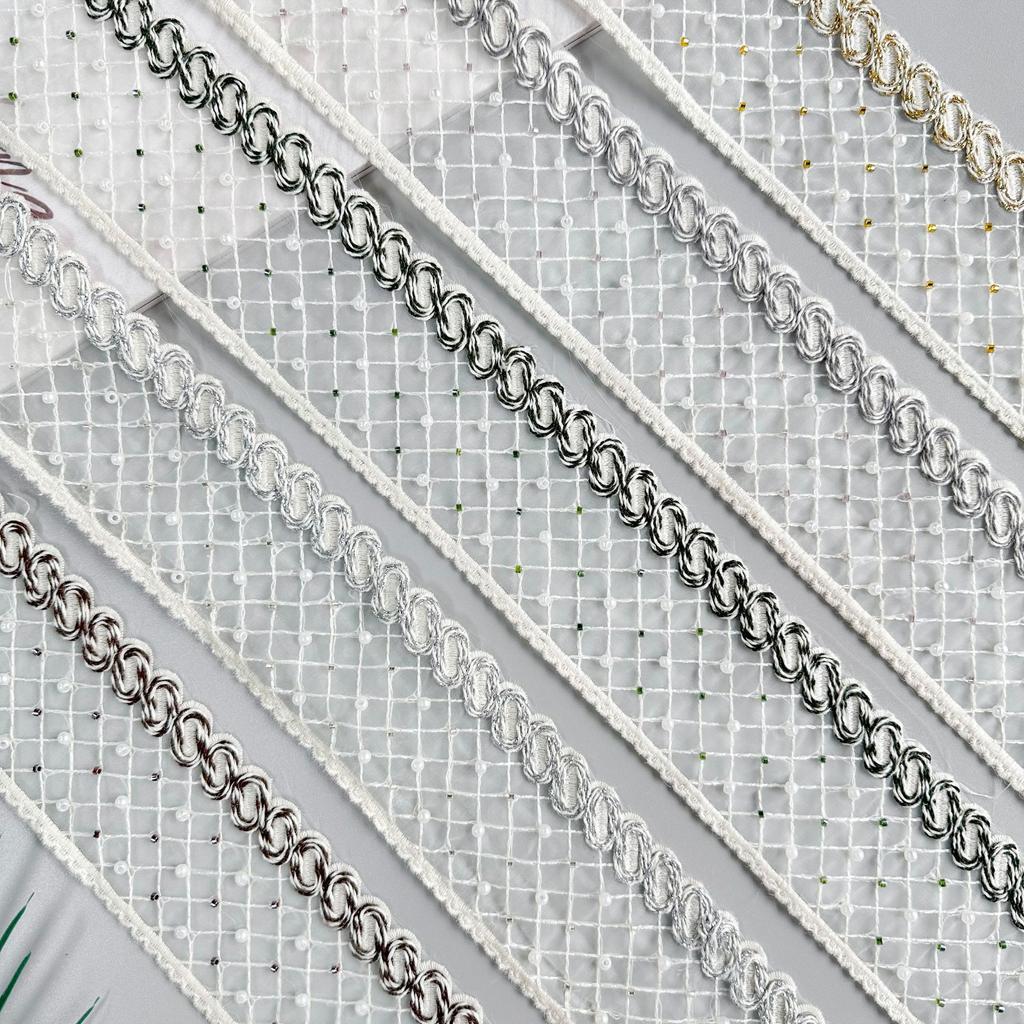 6Cm Multi-Color Organza Bead Embroidery Strand Barcode Clothing Dress Dress Home Lace Accessories