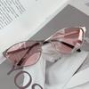 Y2K Metal Frame Cat Eye Sunglasses for Women Men Personalized Street Style Eyewear UV Protection Goggle Shades