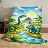 Prehistoric dinosaur-themed Flannel printed blanket suitable for all seasons suitable for living room office sofa and travel