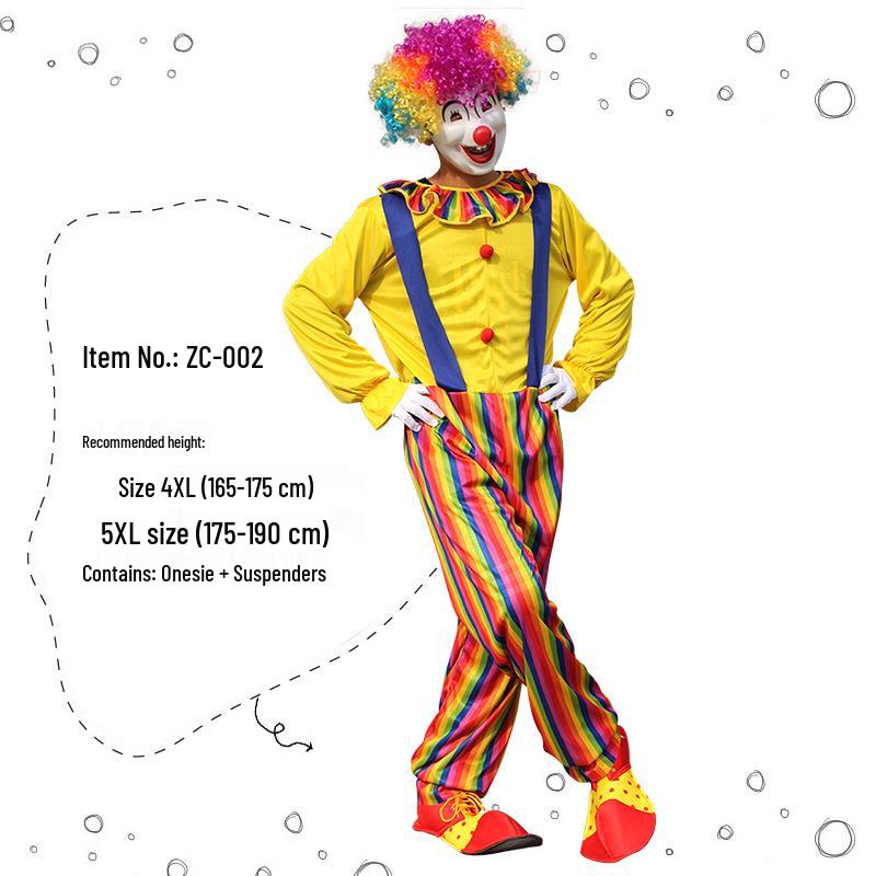 Adult Clown Cosplay Costume for Parties and Masquerades – Includes Clothes and Accessories