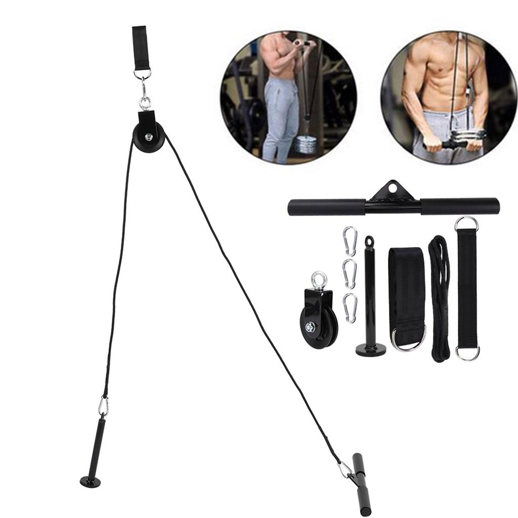 9Pcs Set DIY Fitness Equipment Set Loading Pin Pull Triceps Training Pulldown Pulley