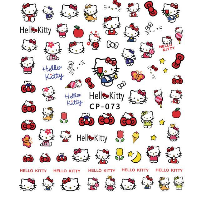 Sanrio KT Katt Nageldekaler: Söt hjärt- och animestils telefondekor.