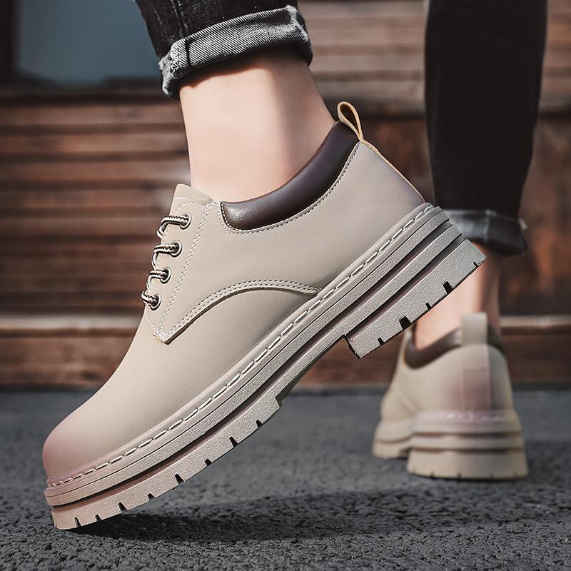 Men's Boots Yellow Boots Four Season Anti Slip Soft Sole Comfort Outdoor Boots Fashion Casual Boots Youth Low Top Boots Men Shoe