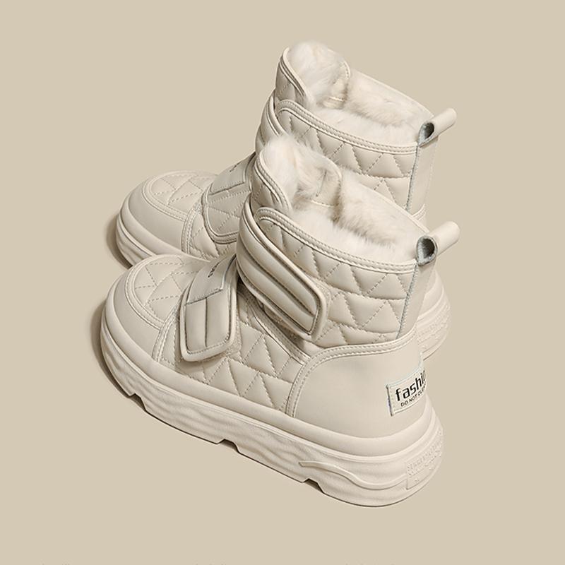 Women's Ankle Boots Flats Platform Short Plush Warm Cotton Shoes  Fashion Winter Boots   Walking Cozy Mujer Botas