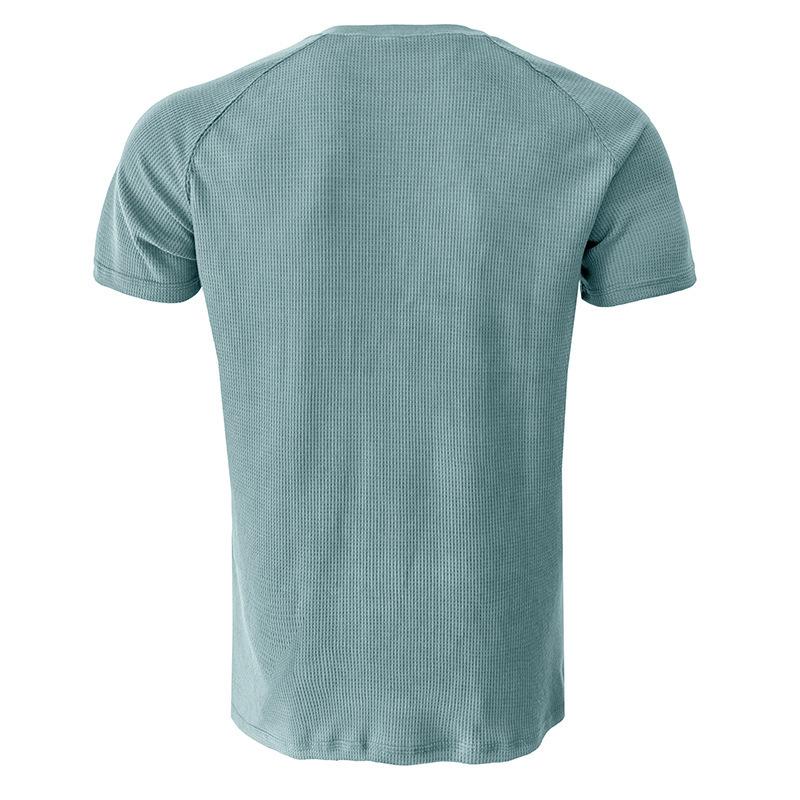 Pánská košile Slim Fit Waffle Henley s krátkým rukávem Pro volný čas Sportovní trička na cvičení pro muže Sportovní triko na 3 knoflíky Letní základní topy odvádějící vlhkost
