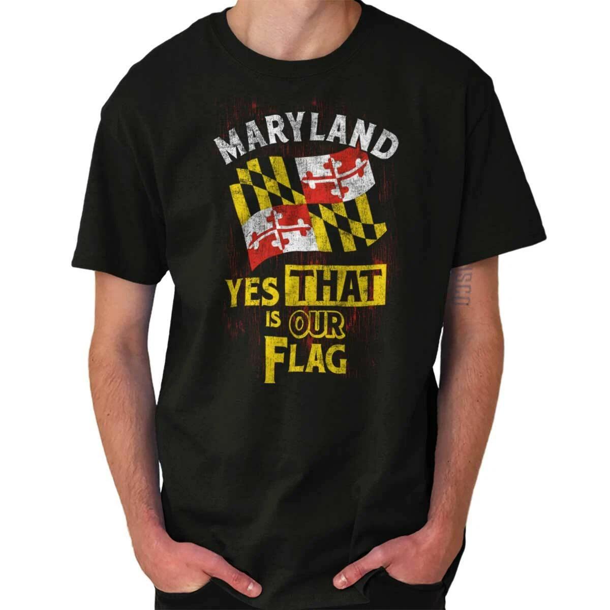 Maryland State Yes That Is Out Flag Humor Womens or Mens Crewneck T Shirt Tee XXXL