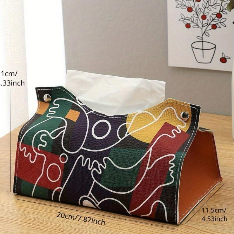 1/2pcs Minimalist PU Leather Tissue Box Cover, Simple Design for Living Room Kitchen Office, Multi-Purpose Home Organizer