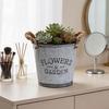 Retro Metall Pflanztopf Blumentopf mit Seilgriffen Antiker Pflanztopf für