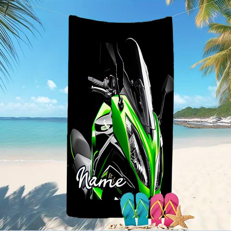 Customizable personalized beach towels Kawasaki themed designs.Suitable for the beach, yoga, sports;ideal as beach accessories