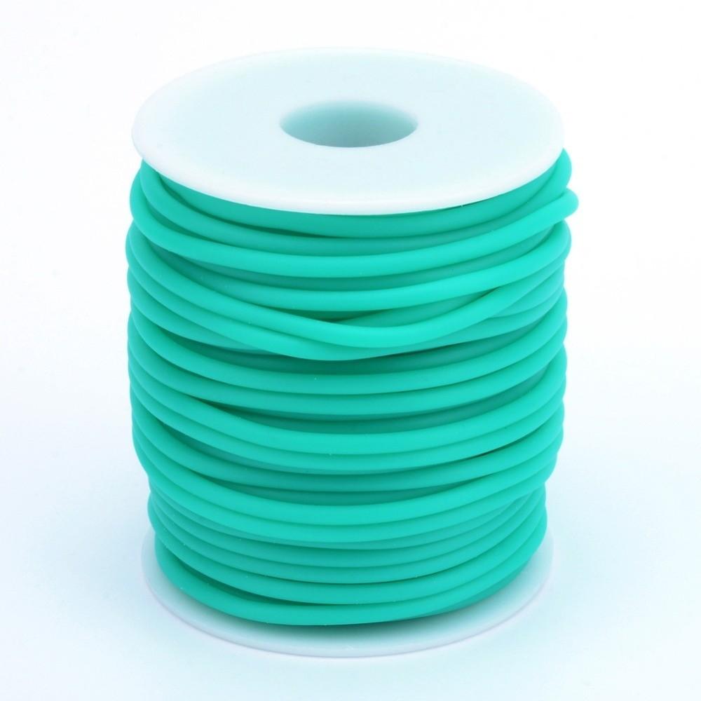 

Elegant 2mm 55Yards Hollow Rubber Tubing Round Stretch Knitting Barber Cord Elastic Rubber Cord Necklace Beading темно-зелений колір