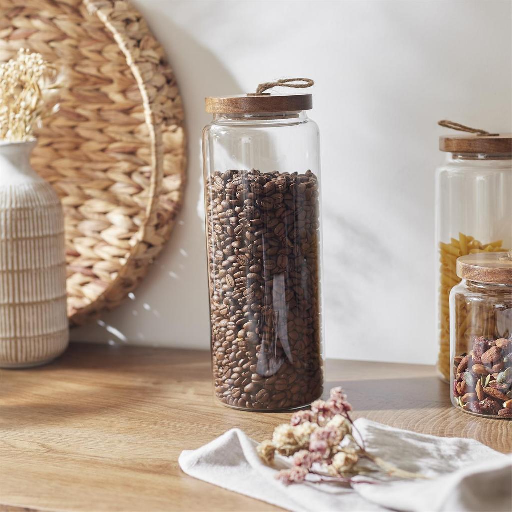 Glass Jar With Acacia Lid 27.5 Cm