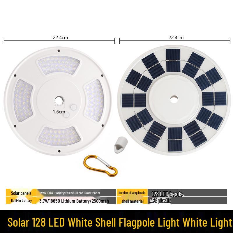 Waterproof Solar LED Flagpole Light - 26 Beads, Ideal for Outdoor, Camping, Courtyard, and Tent Illumination