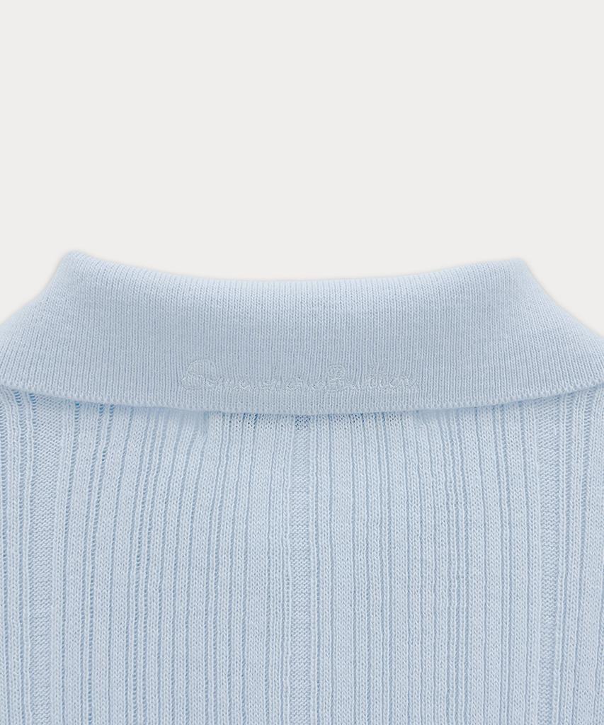 Sseomweeobeoteo Henry Collar Knit - Light Blue