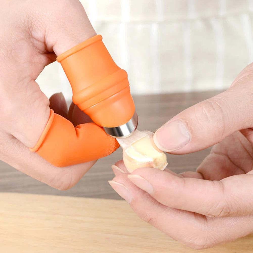 Silicone Thumb Knife Finger Protector Gears Cutting Vegetable Harvesting Knife Pinching Plant Blade Scissors Garden Tools