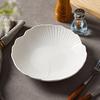 2026 Modern White Underglaze Petal-Shaped Steak Plate