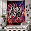 Wall Hanging Tapestry With Custom Name & Text, Sex Pistols Decorative Tapestry For Bedroom