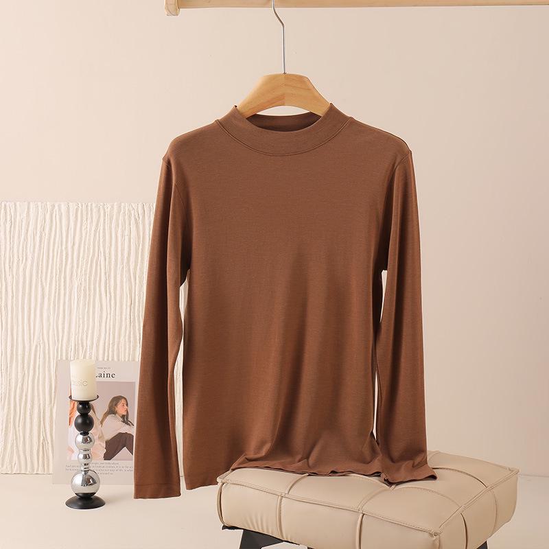 Damen High-End Modal Strick Rollkragen Basisschicht - Warmes Langarm Herbst/Winter Oberteil