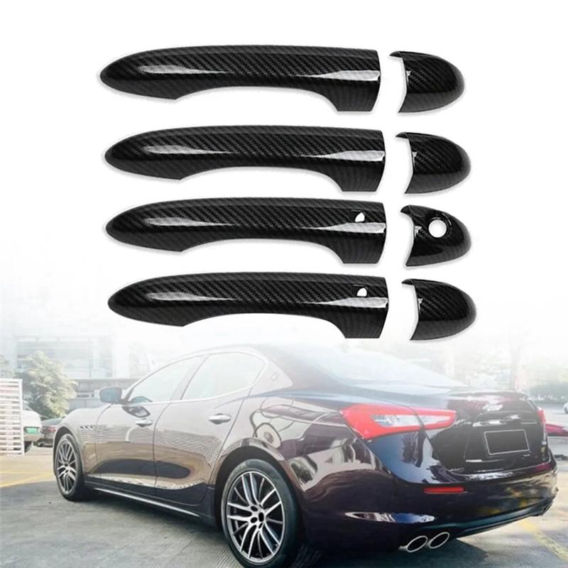 1 Set Copri Maniglia Porta in Fibra di Carbonio Finitura Per Maserati Ghibli Berlina Trofeo Maniglia Porta Intelligente-A87Q