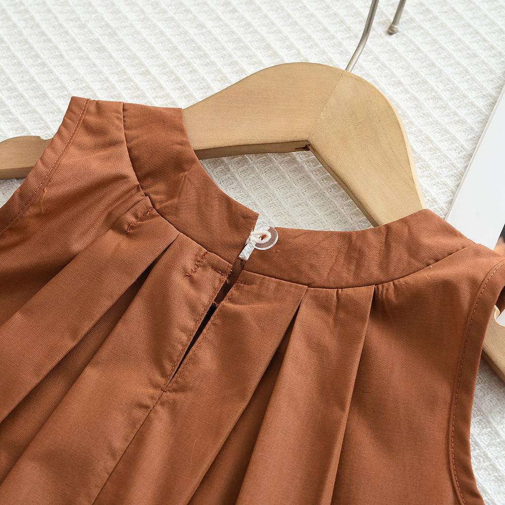 Mädchen Weiter Hosenanzug Set Sommer Neu Kinder Lässiges Sommer Outfit Koreanischer Stil Mädchen Weste Top Zweiteiliges Set