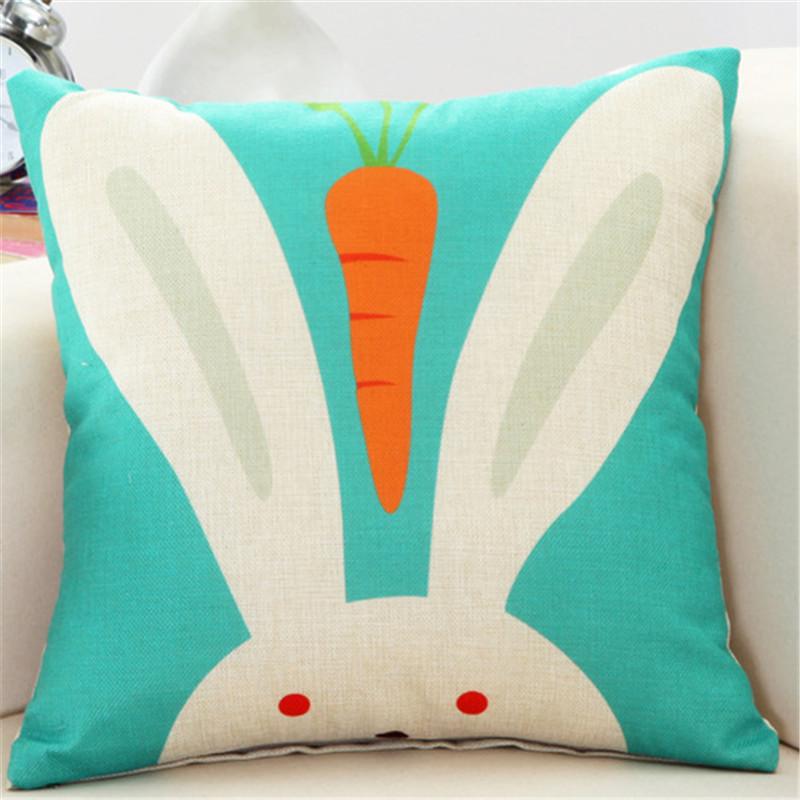45x45cm Cute Cartoon Throw Pillowcase Home Linen Animal Printed Cushion Cover Car Sofa Pillow Cover Children Room Decorative