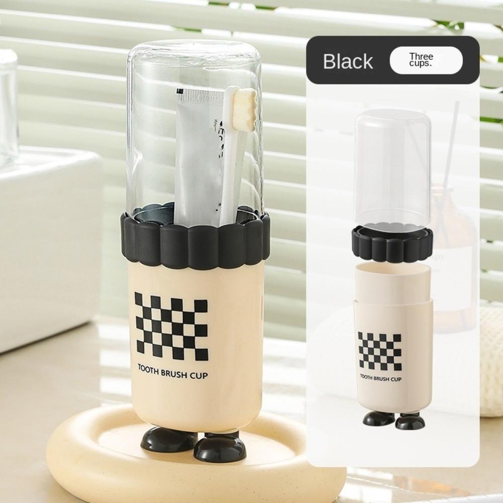 

Leak Proof Travel Mouthwash Cup Portable Toothbrush Organizer Box Creative Travel Cup Dormitory чёрный