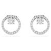 Hollow Decoration Cubic Zirconia Stud Earrings Women Earrings Silver 5692262