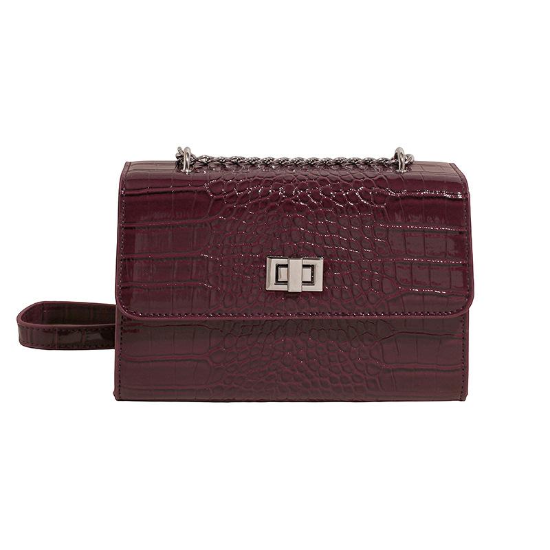 

Маленькая сумка женская летняя новая модная текстурная горизонтальная цепочка маленькая квадратная сумка популярная универсальная сумка-мессенджер маджента