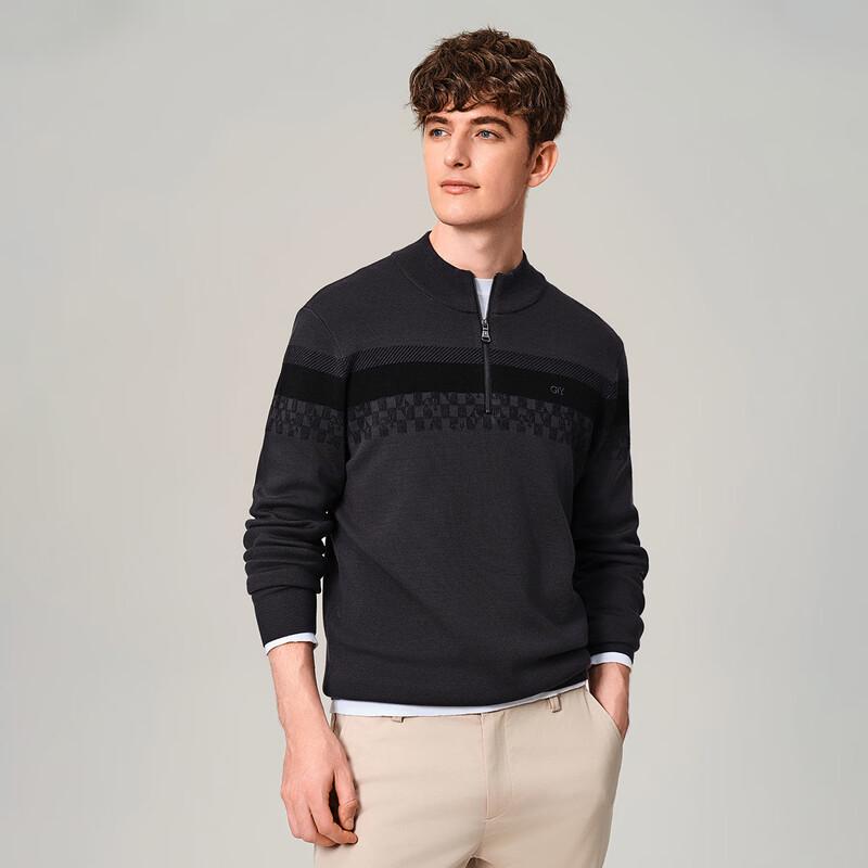 Goldlion Men's Lamb Wool Half-Zip Knit Sweater